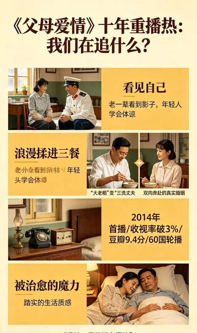 《父母爱情》开播十年持续重播，44万人评9.4分仍稳居国产剧口碑前列 - 情报图